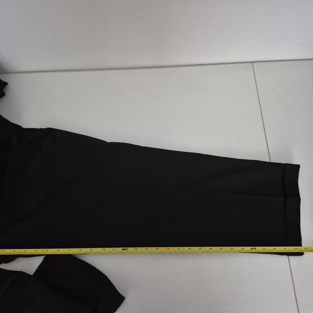 Alfani Wool Dress Pants Mens 34x29 Black Pleated Trousers Cuffed Hem - Picture 6 of 8